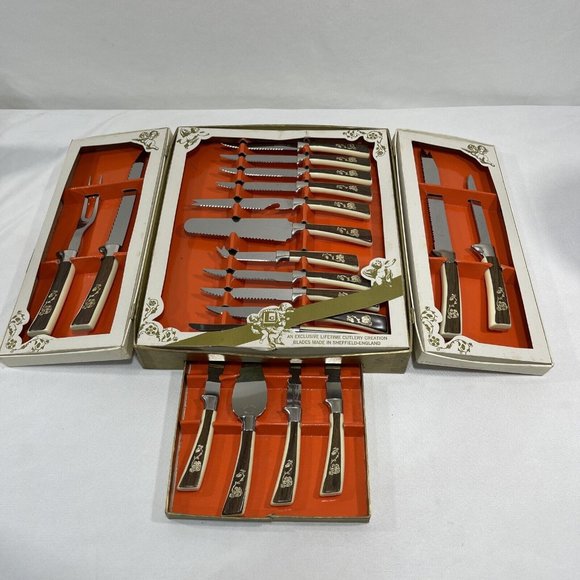 Regent Kitchen Vintage Regent Sheffield Prestige 9 Piece Cutlery Knife Set Lifetime Cutlery